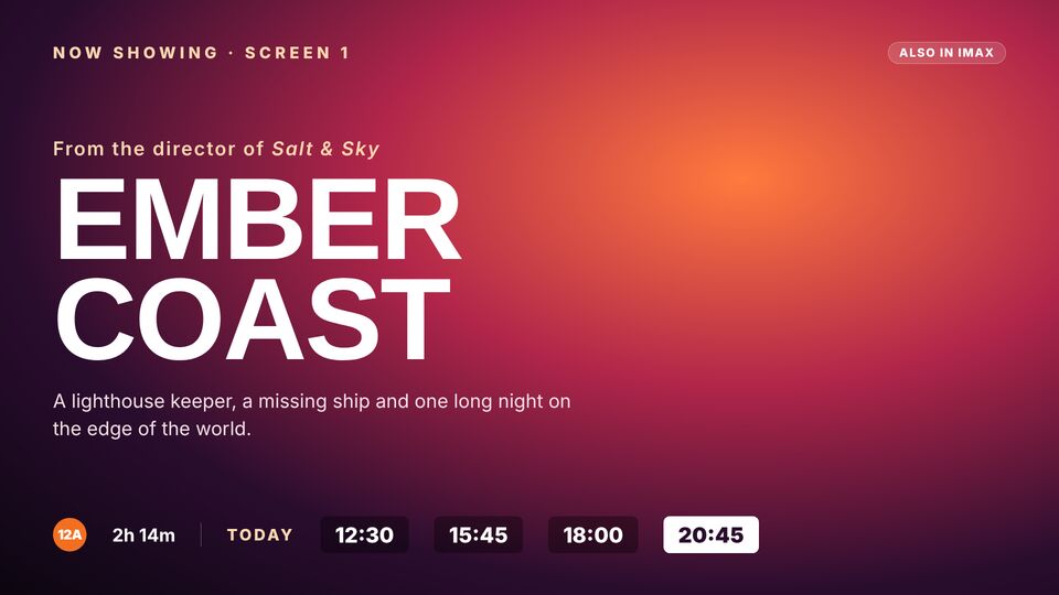 Cinema screen design: Feature presentation