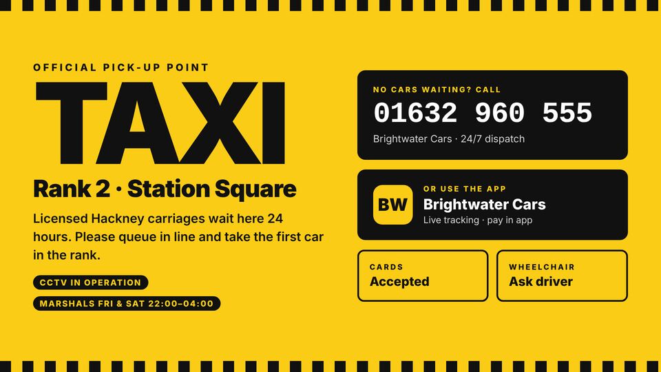 Taxi & private hire screen design: Taxi rank info